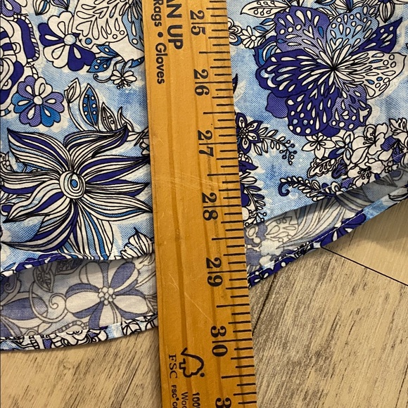 Bertigo Cotton Floral Blue White Button Up Casual Shirt XL - Picture 7 of 12